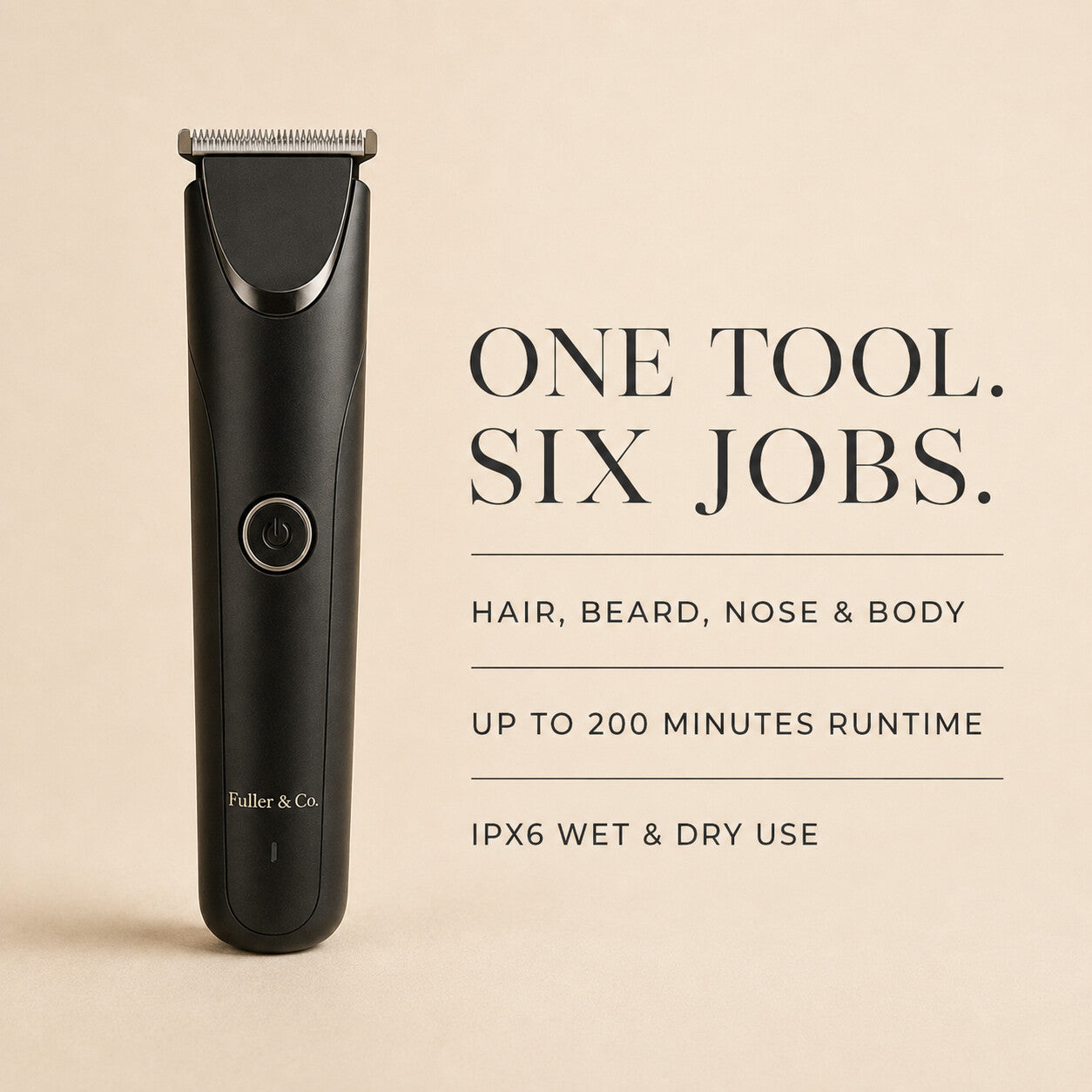 Fuller & Co. All-in-One Grooming Trimmer — benefits overview