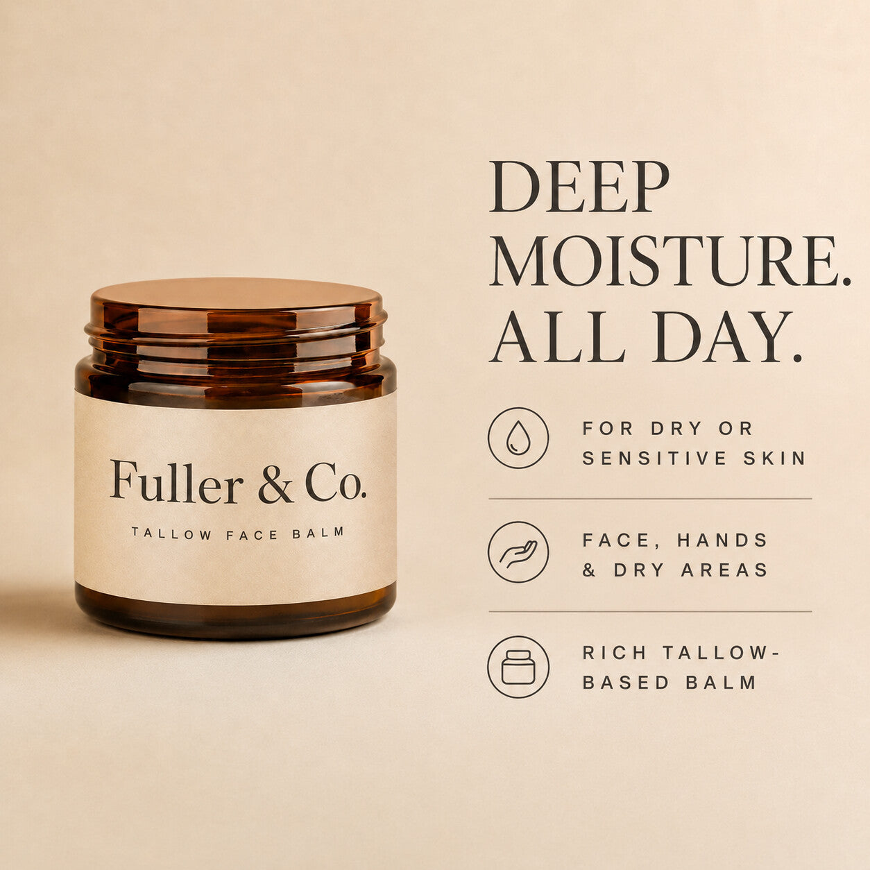 Fuller & Co. Tallow Face Balm — benefits overview