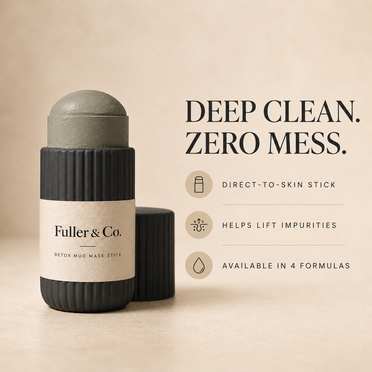 Fuller & Co. Detox Mud Mask Stick — benefits overview