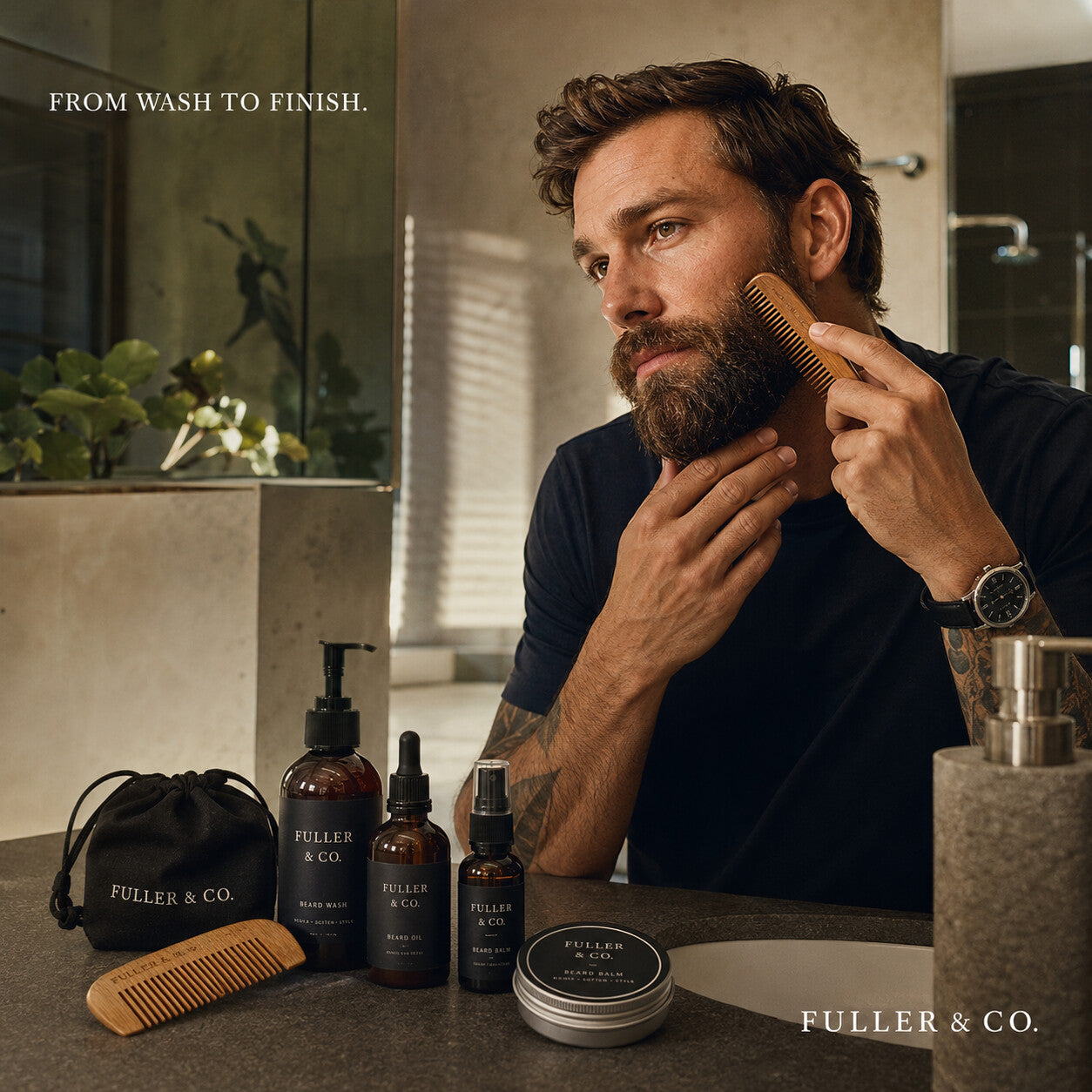 Fuller & Co. Beard Grooming Kit — lifestyle