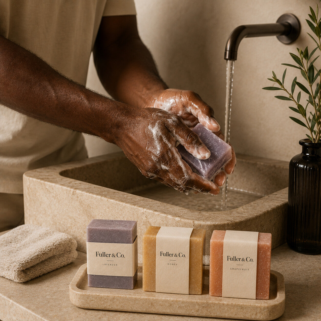 Fuller & Co. Hand-Milled Soap — lifestyle